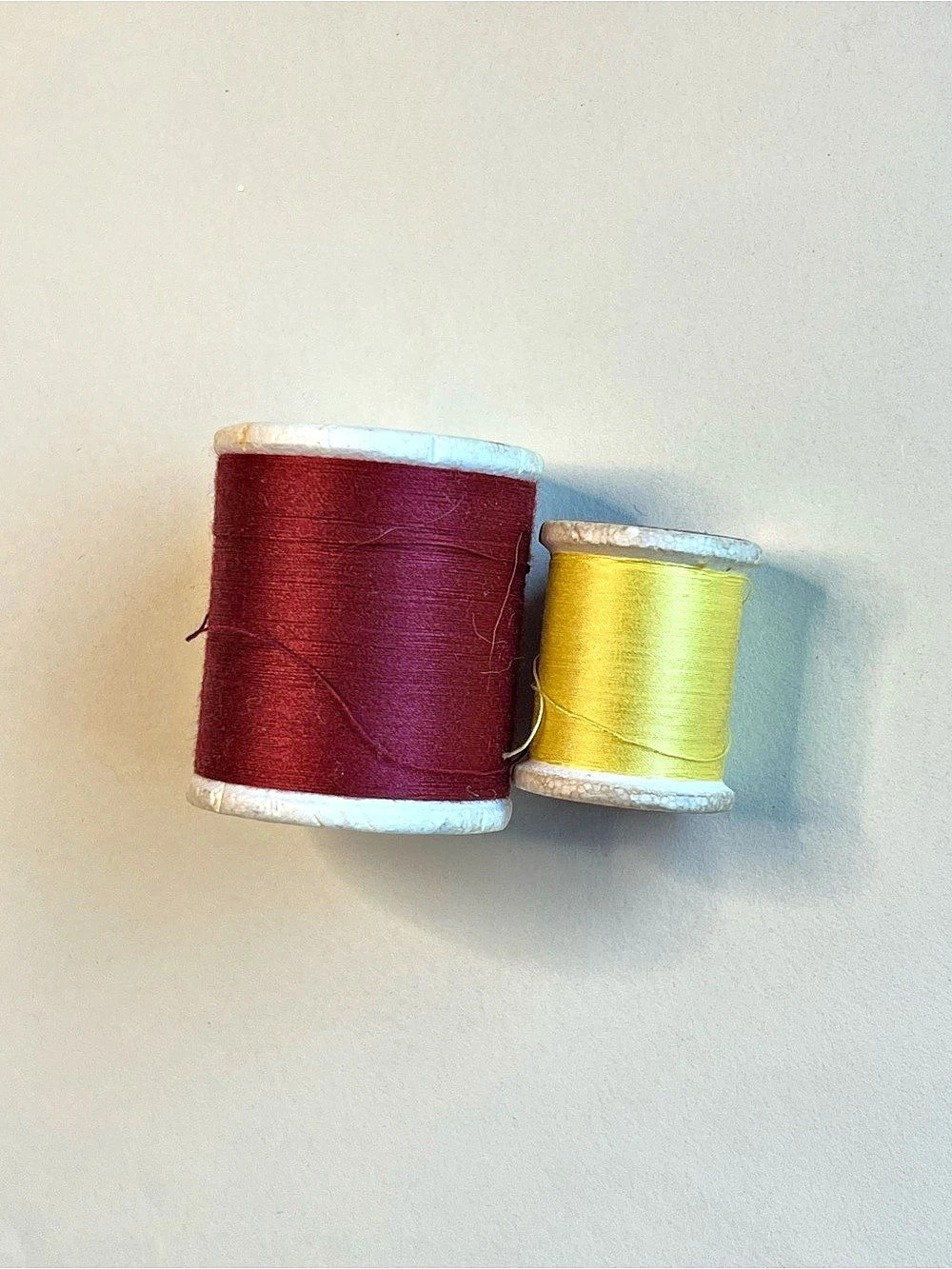 (2) Vintage Styrofoam Thread Spools 1960s-1980s